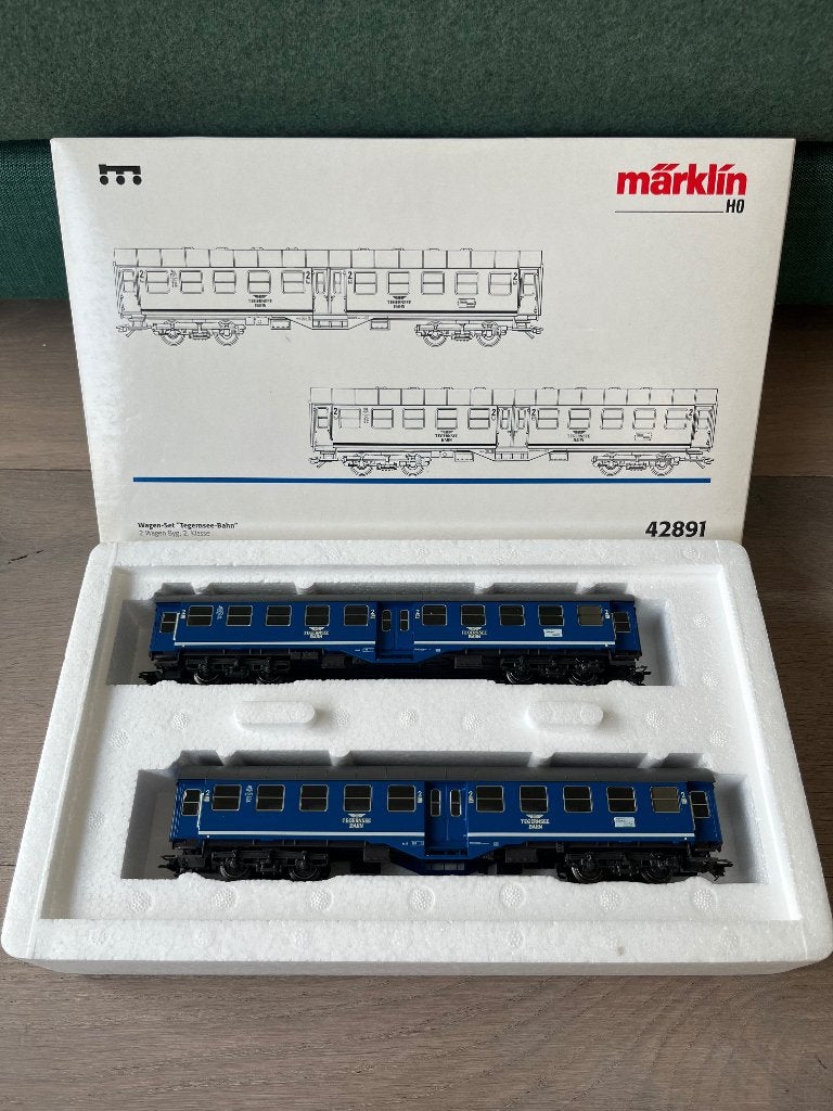 Marklin 42891 ho set wagons Tegernsee-Bahn nieuwstaat, Wisselstroom, Treinset, Nieuw, Ophalen of Verzenden