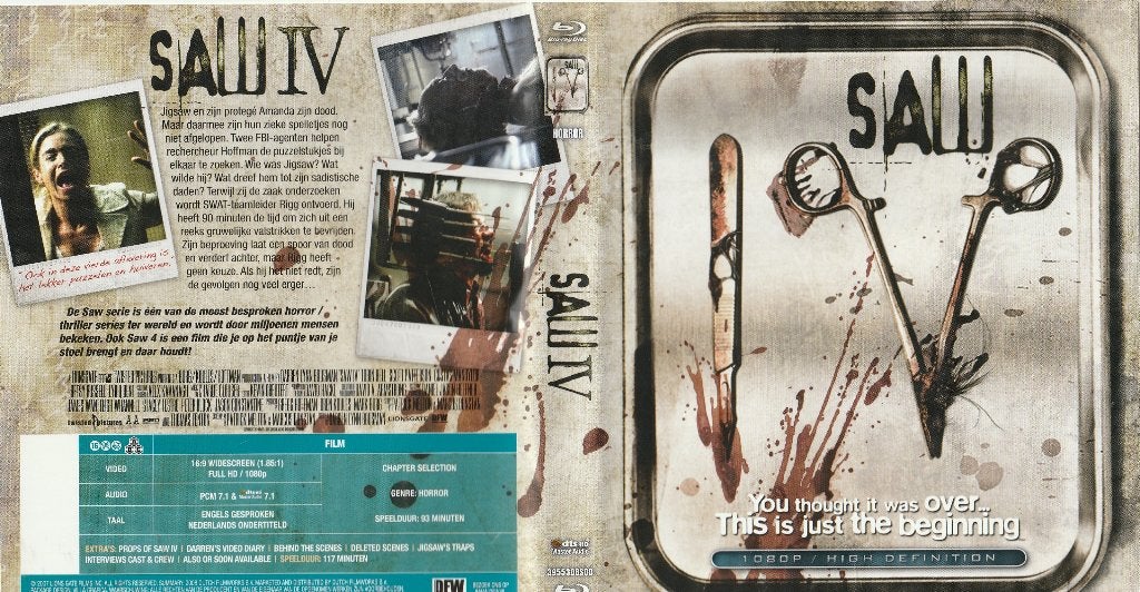 Saw (4) blu ray ( ned. Ondert. ), Horror, Engels, Nederlands, Film