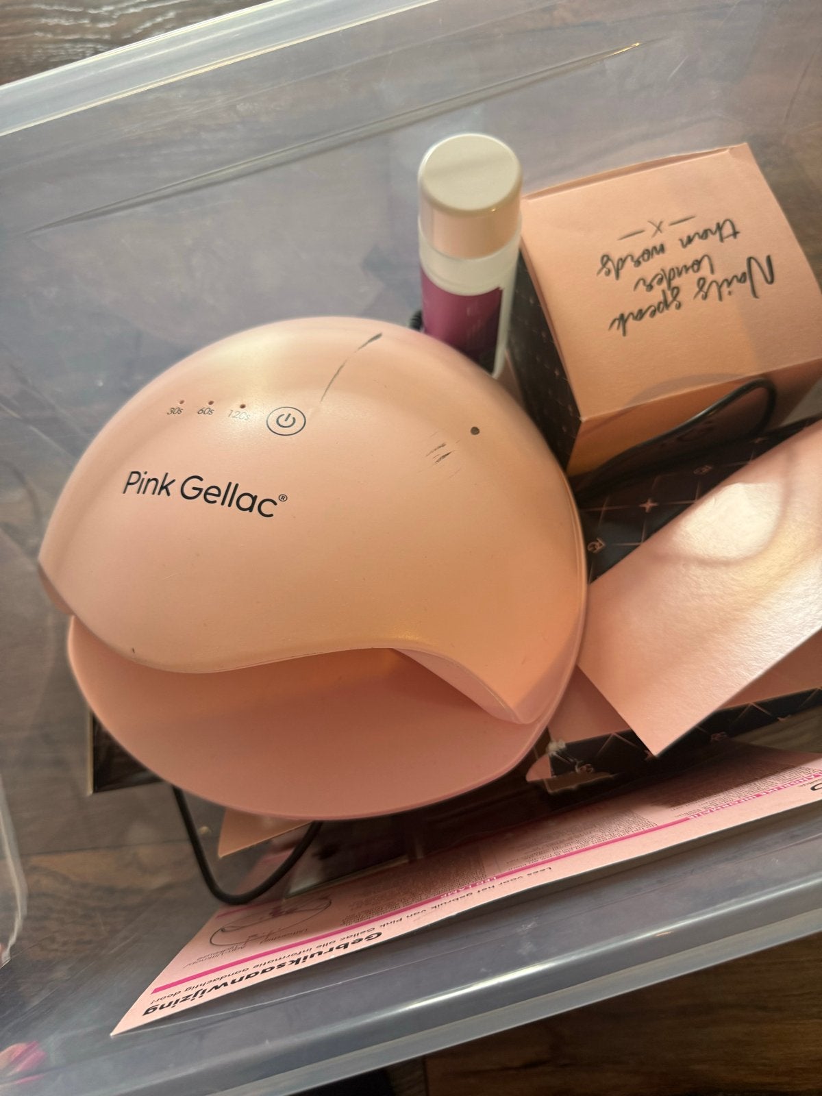 Pink Gellac pakket met lamp, gellak en accessoires, Ophalen, Gebruikt, Overige typen