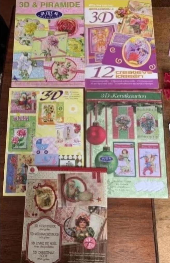 3D & piramide kerstkaarten; met glitter en met bloemen, Ophalen of Verzenden, Nieuw, Kerst, Knipvel