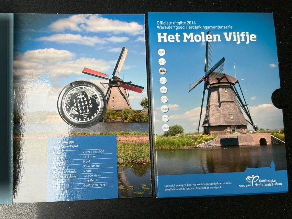 het molen vijfje, Postzegels en Munten, Munten | Europa | Euromunten, Zilver, Overige landen, Ophalen of Verzenden, 5 euro