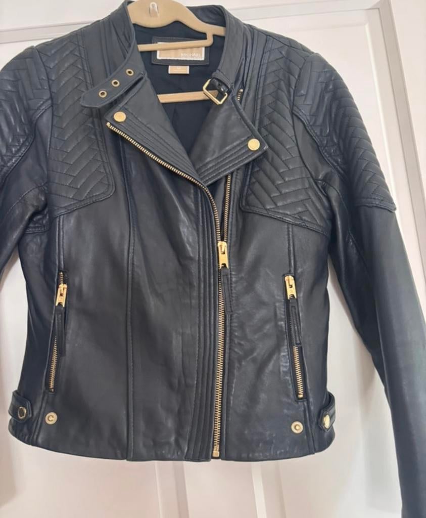 Michael kors leren jack maat m, Maat 38/40 (M), Blauw, T, T