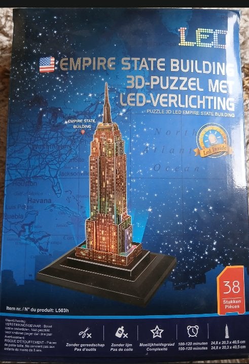 Empire state building 3D-puzzel, Ophalen, Zo goed als nieuw, Overige merken