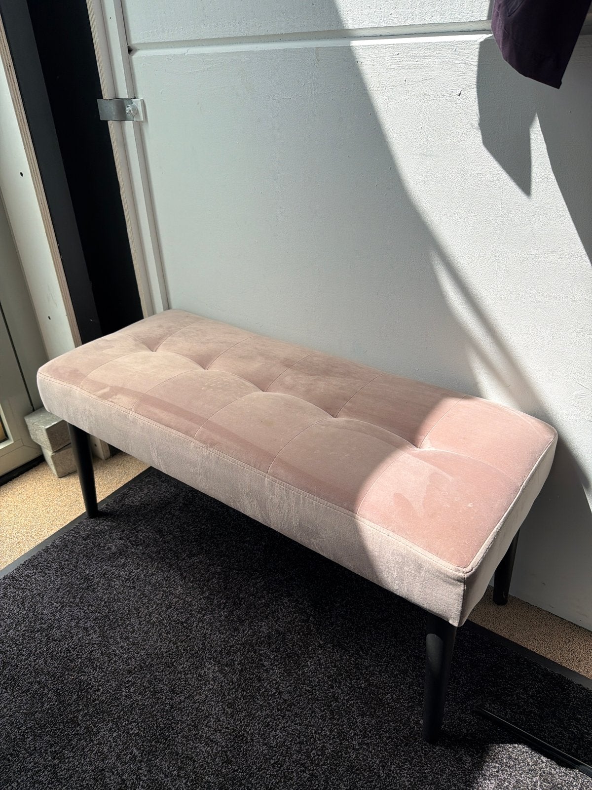 4x Roze fluwelen bankje / poef, Ophalen, Overige materialen, Overige kleuren, Zo goed als nieuw