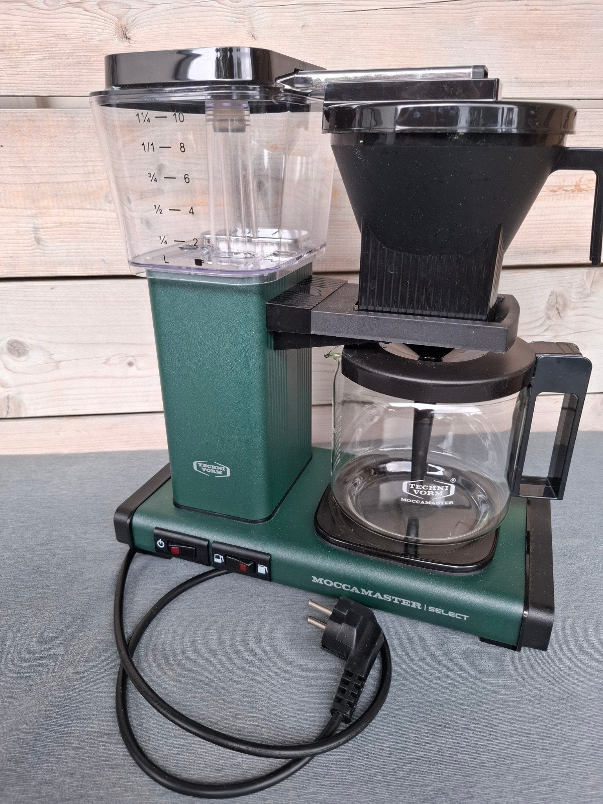 Technivorm Moccamaster Select 741 Forest Green met garantie, Ophalen of Verzenden, Zo goed als nieuw, 3 snelheden of meer