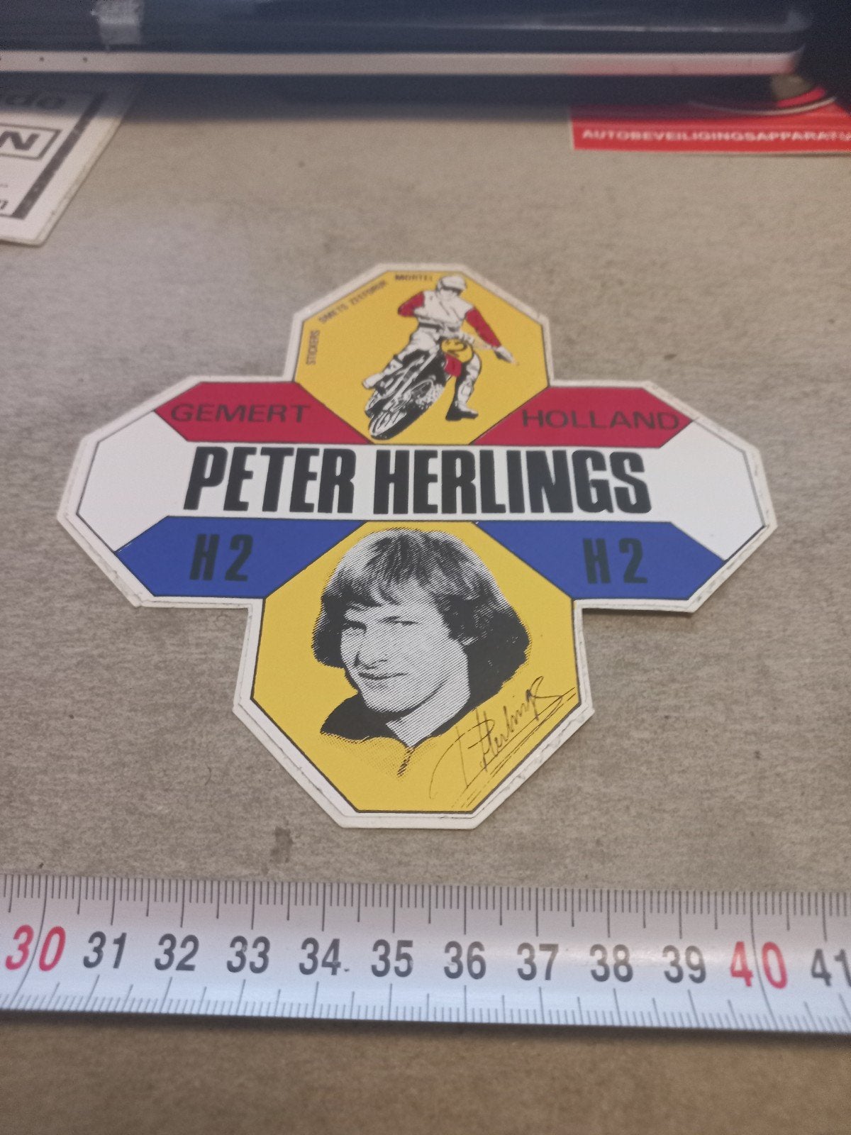 Vintage Peter Herlings Motorcross Sticker Gemert Holland, Ophalen of Verzenden, Gebruikt, Sport