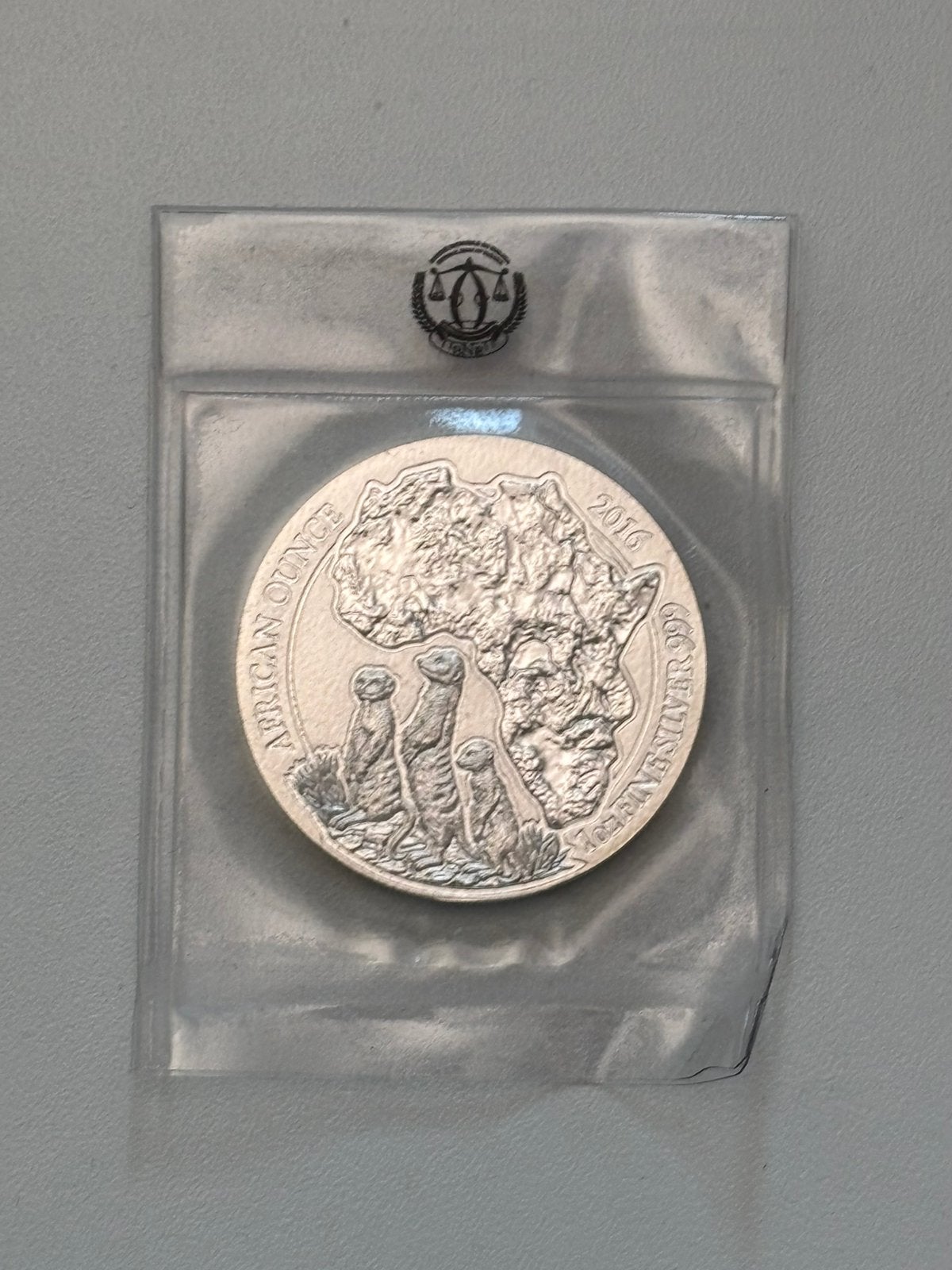 1oz 0.999 zilveren munt Rwanda Stokstaartje 2016, Verzenden, Overige landen, Losse munt, Zilver
