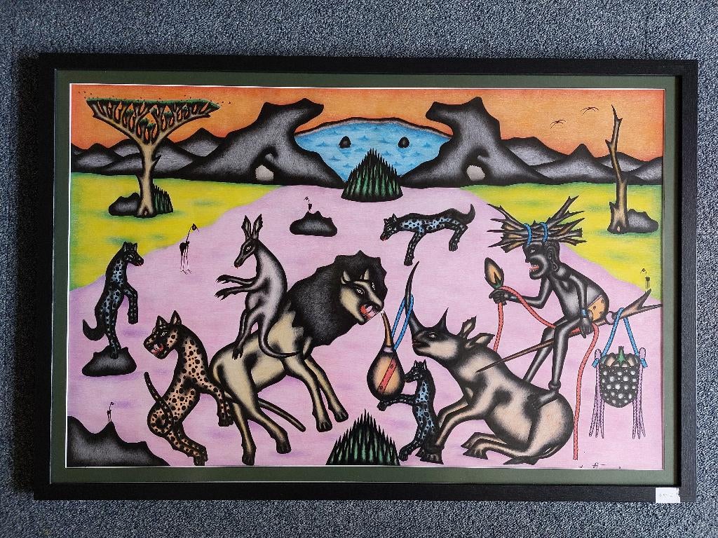 Tekening Kivuthi Mbuno, Antiek en Kunst, Ophalen of Verzenden