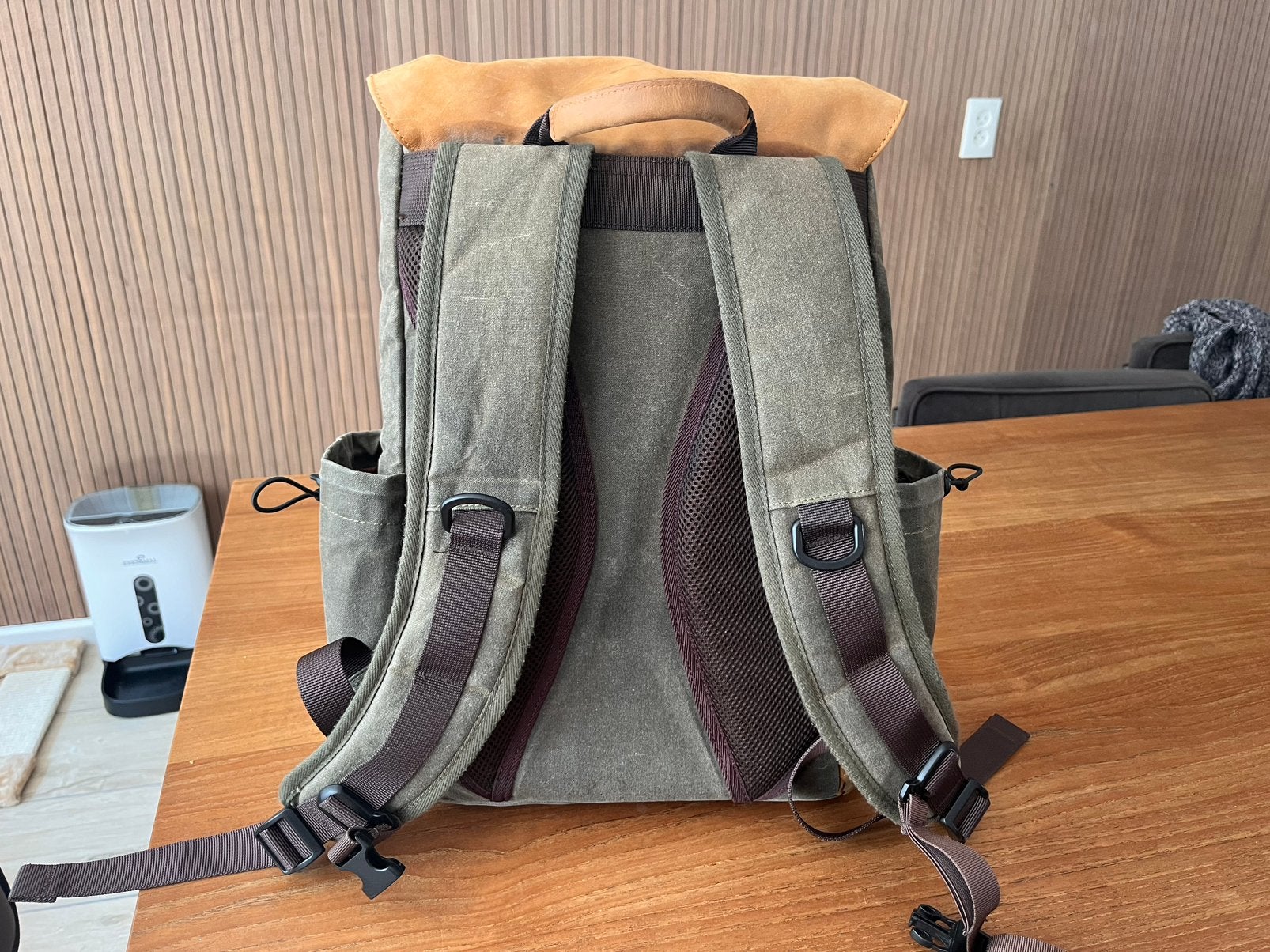 Bronkey rugtas leer en canvas zeer mooie en luxe rugzak, Overige merken, 25 tot 40 cm, Ophalen of Verzenden, Zo goed als nieuw