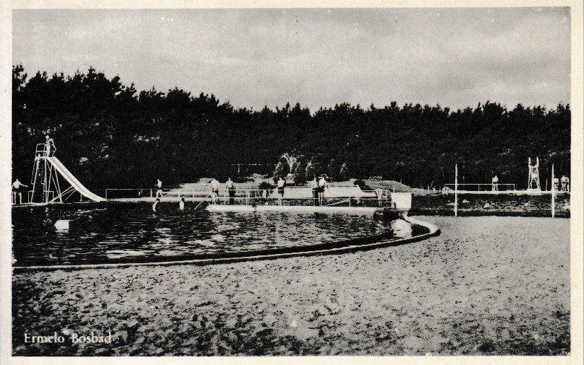ERMELO - BOSBAD, Ophalen of Verzenden, 1940 tot 1960, Ongelopen, Gelderland