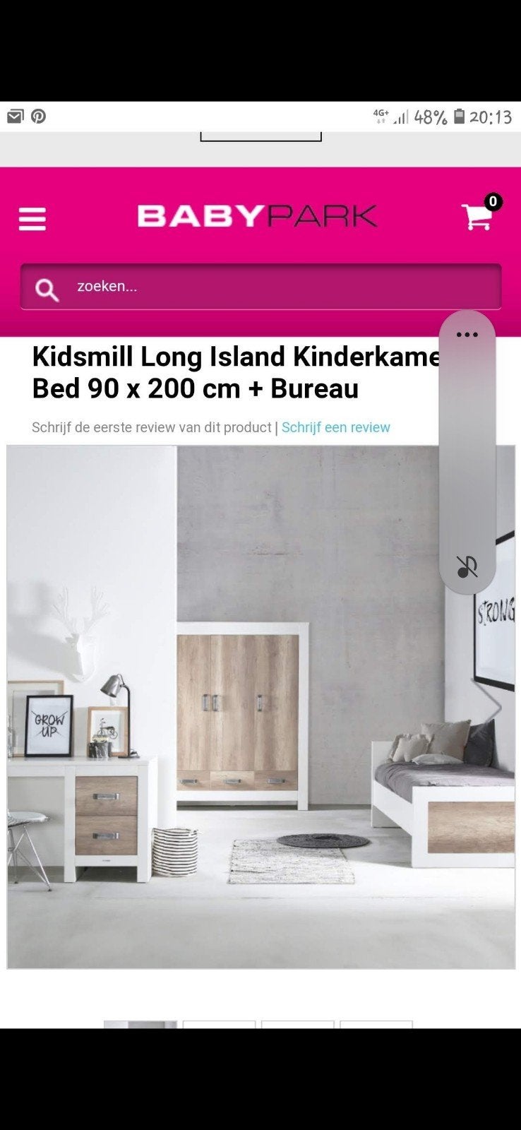 Kidsmill Long Island Kinderkamer:Bed,kast,Bureau,Nachtkastje, Ophalen, Gebruikt, Jongetje of Meisje