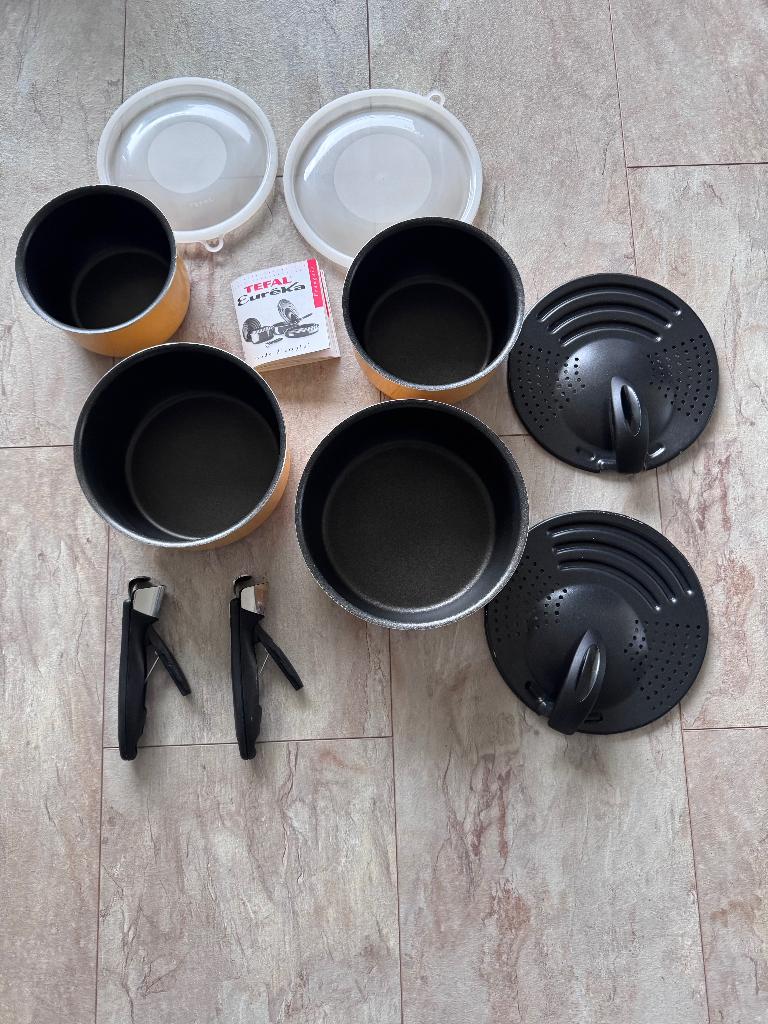 Set van 4 Tefal Eureka kookpannen, Caravans en Kamperen, Ophalen, Gebruikt