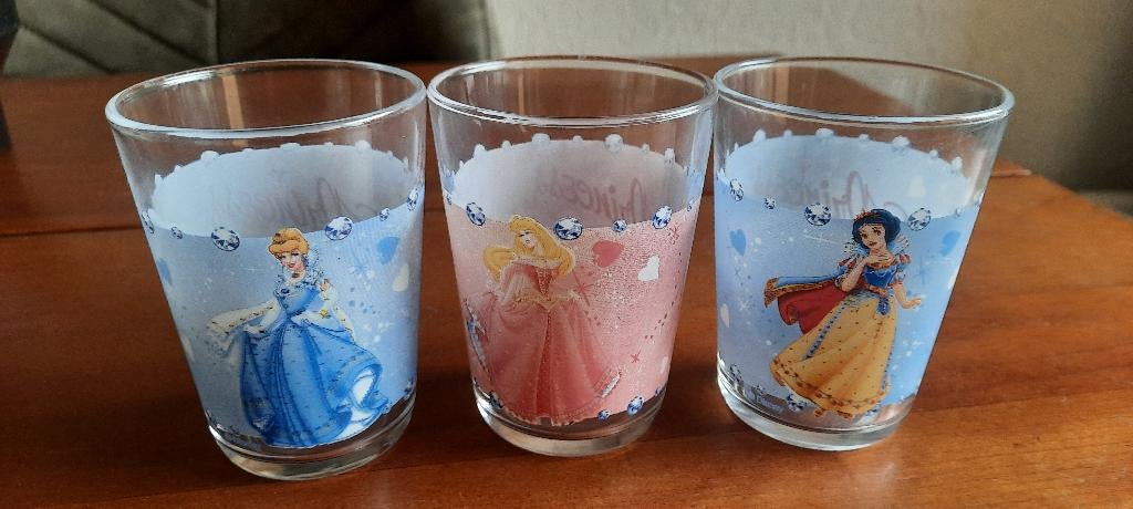 Princess drinkglazen 3x, Ophalen, Gebruikt