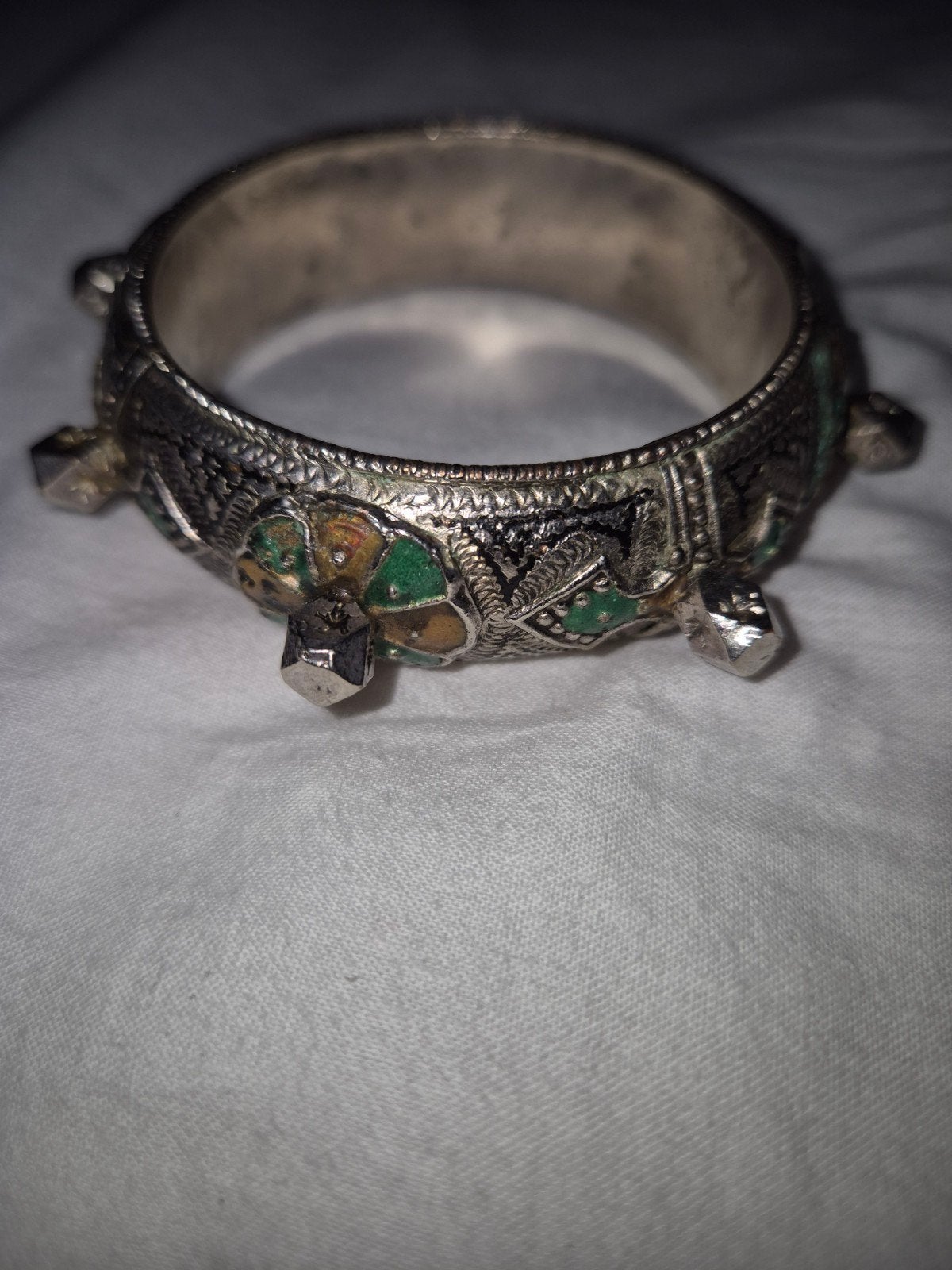 Antieke Zilveren Amazigh Armband uit Tiznit, Ophalen of Verzenden, Gebruikt, Zilver, Zilver