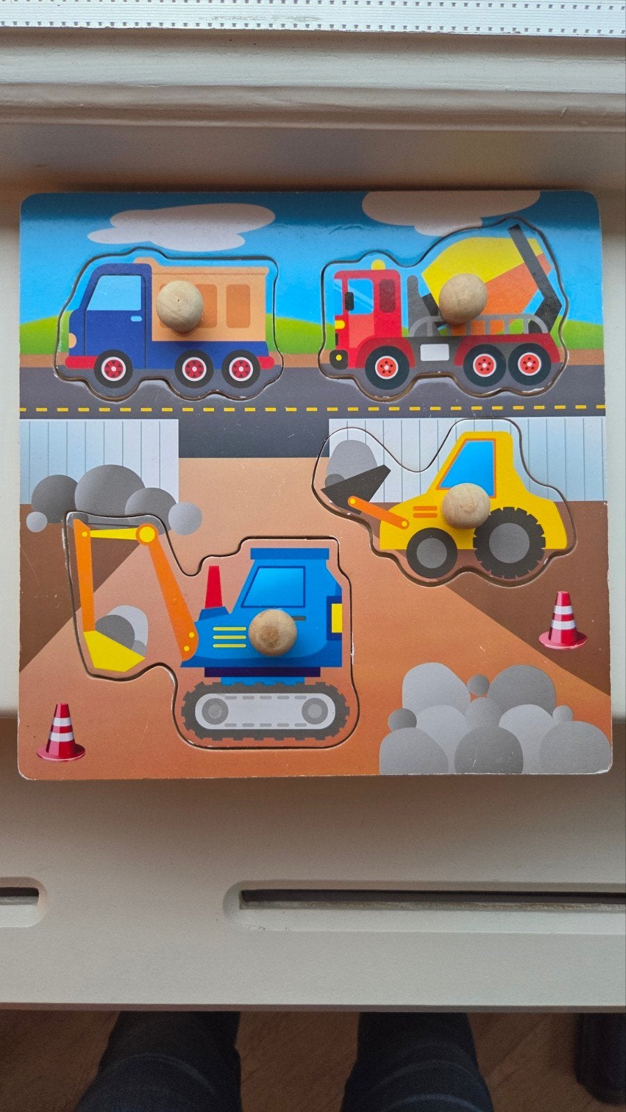houten puzzel voertuigen, Ophalen of Verzenden, Minder dan 10 stukjes, Zo goed als nieuw, 6 maanden tot 2 jaar