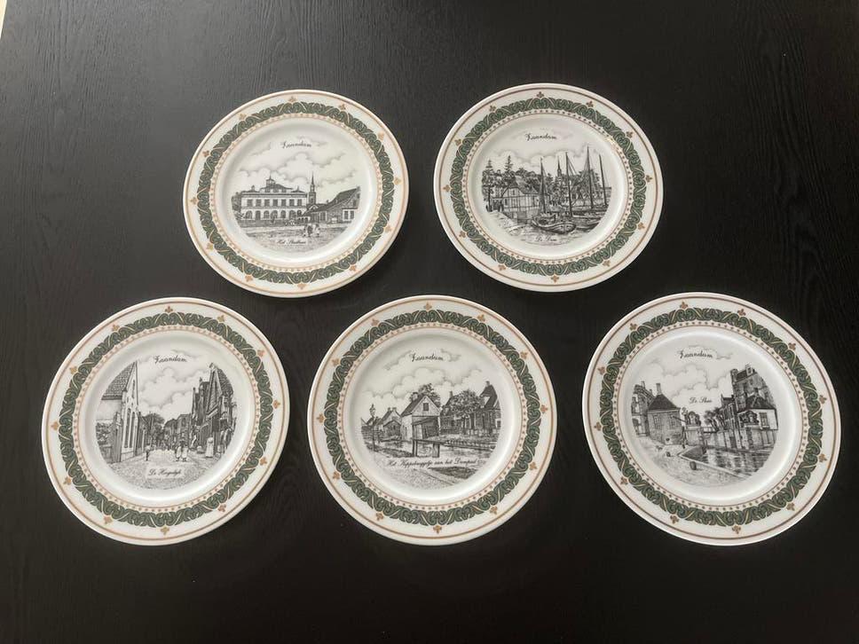 Set van 5 Zaandam herdenkingsborden, Ophalen of Verzenden