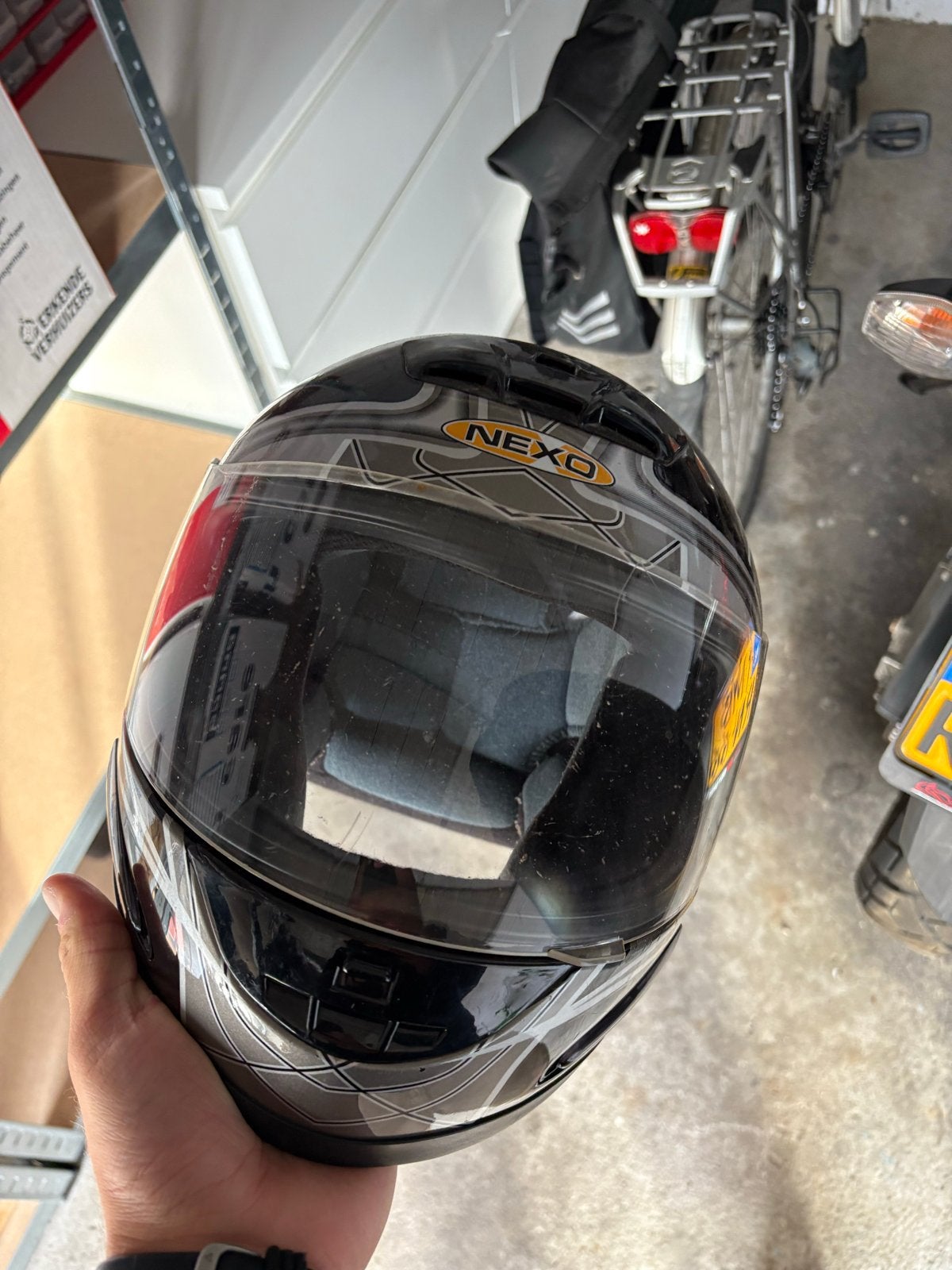 Nexo Integraalhelm - Zwart/Grijs - Maat M, Motoren, Kleding | Motorhelmen, Overige merken, M, Heren, Ophalen of Verzenden