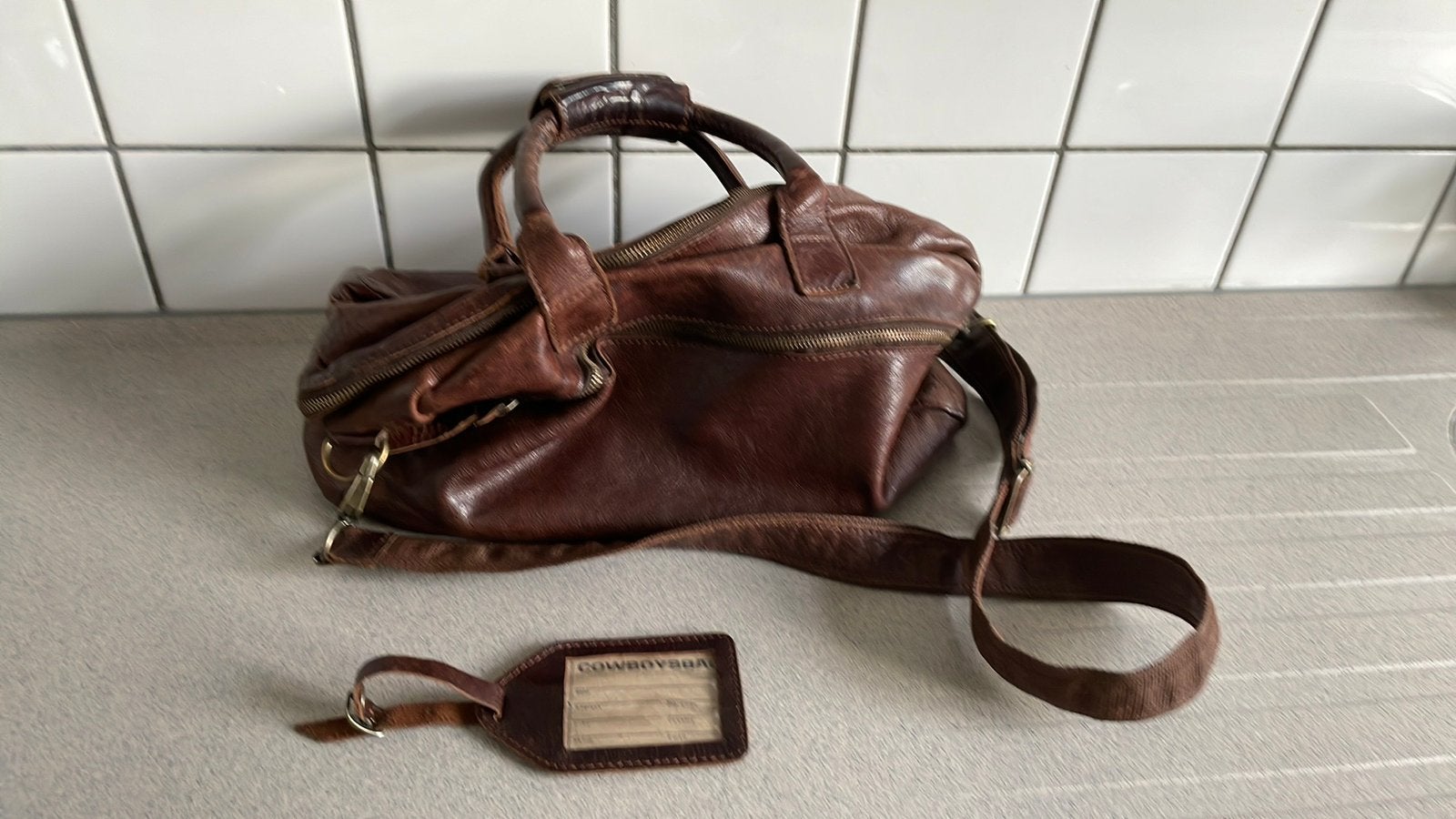 Cowboysbag Cowboys Bag donkerbruin New York model, Ophalen of Verzenden, Zo goed als nieuw, Bruin