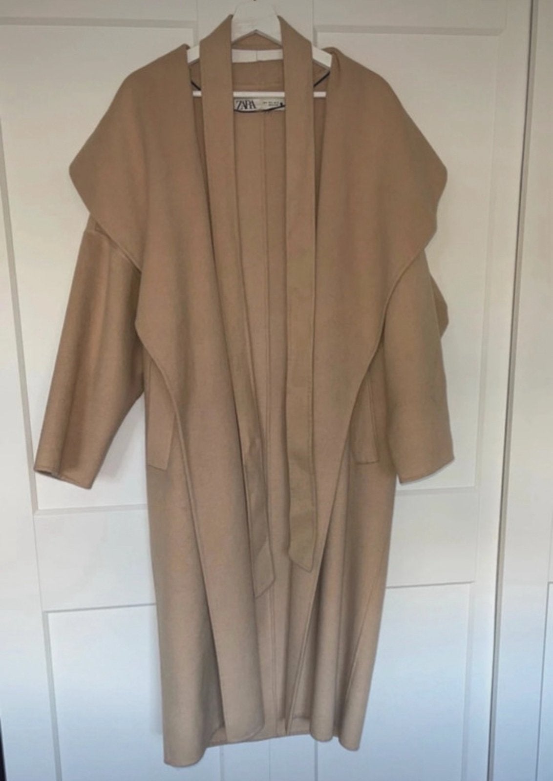 ZARA beige wollen manteljas M, Ophalen of Verzenden, Gedragen, Maat 38/40 (M), Beige