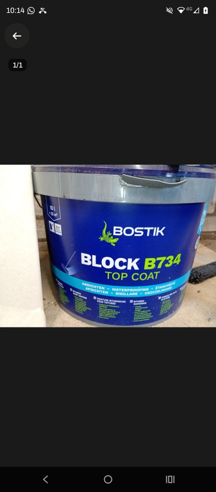 Bostik Block B734 Top Coat - 8L Waterdichte Coating, Ophalen of Verzenden, Nieuw