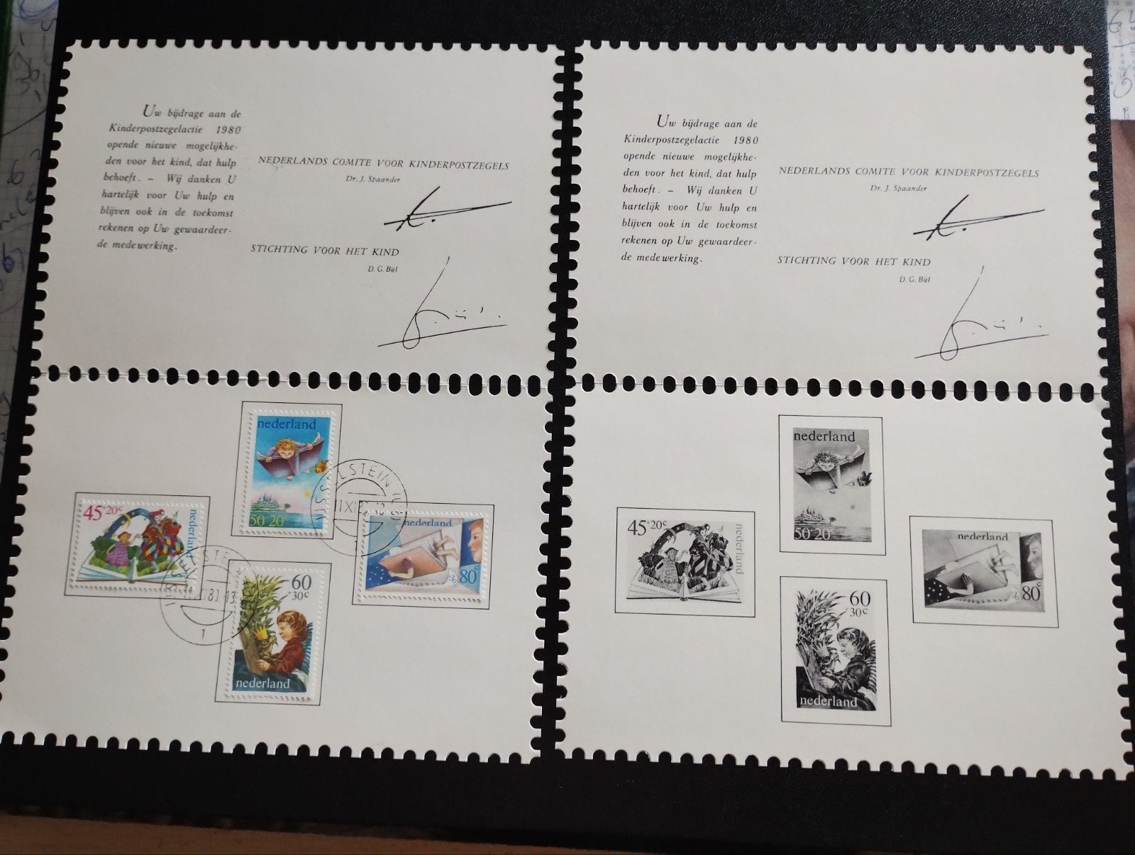 2 Kinderpostzegel Bedankkaarten uit 1980., Ophalen of Verzenden