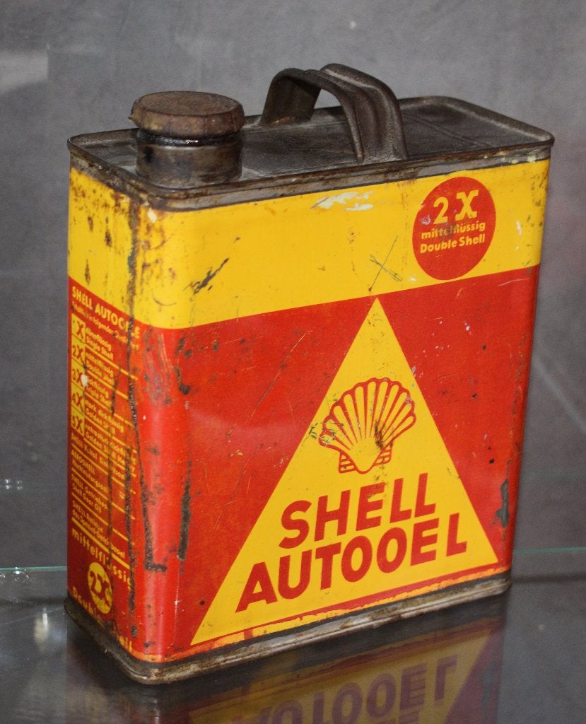 Zeldzame Autooel Shell olie blik uit 1930, Verzamelen, Merken en Reclamevoorwerpen, Ophalen of Verzenden, Gebruikt, Reclamebord