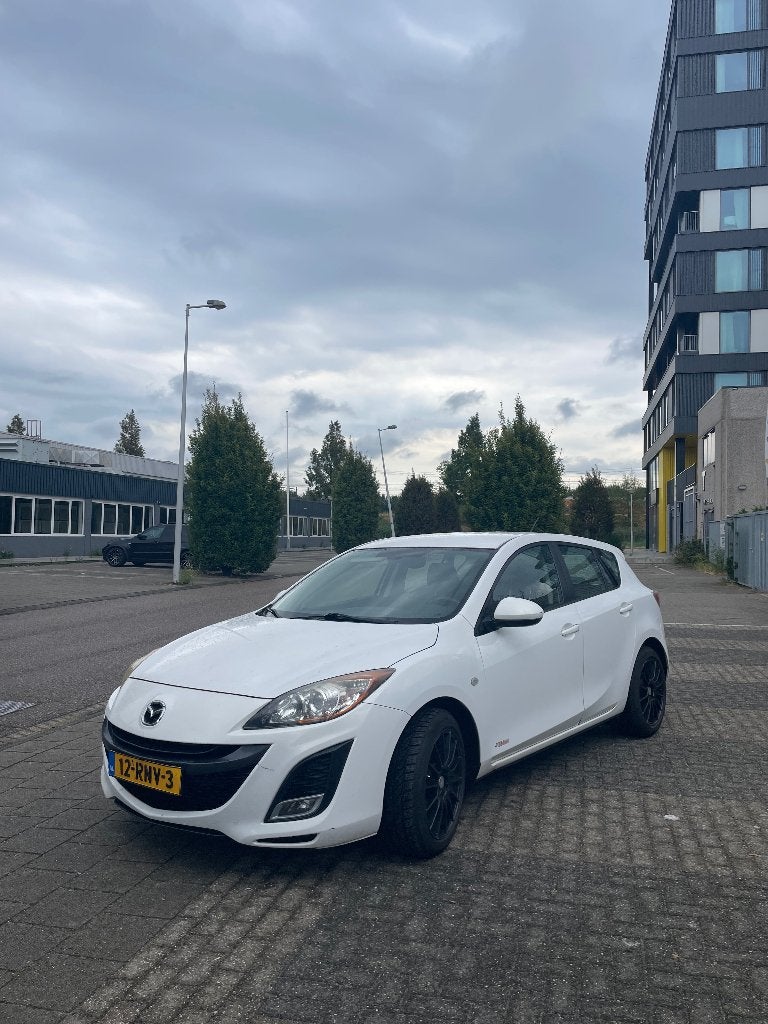 Mazda 3 1.6 Sport 2011 Wit, Auto's, Voorwielaandrijving, Euro 5, Zwart, 4 cilinders