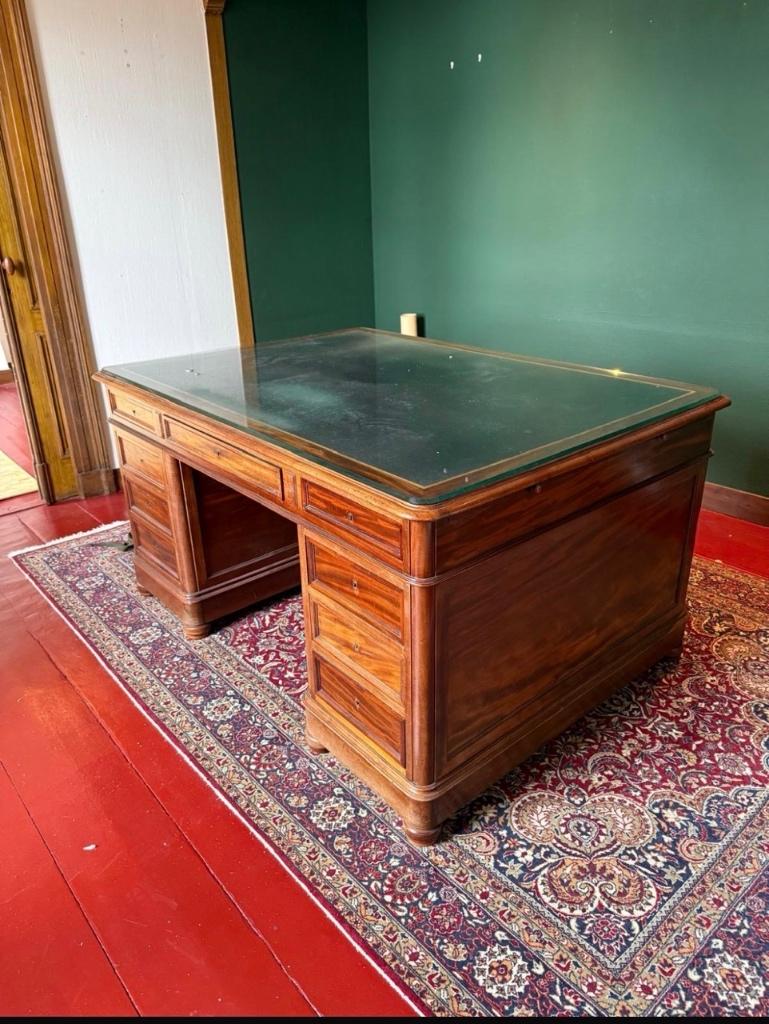 Antiek mahonie partnersbureau / directiebureau, Ophalen