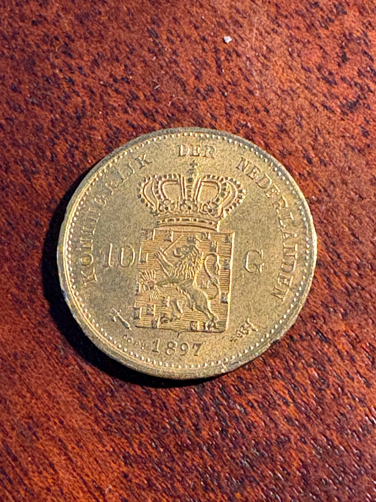 Copi gouden tientje Wilhelmina 1897, Koningin Wilhelmina, Losse munt, 10 gulden, Goud