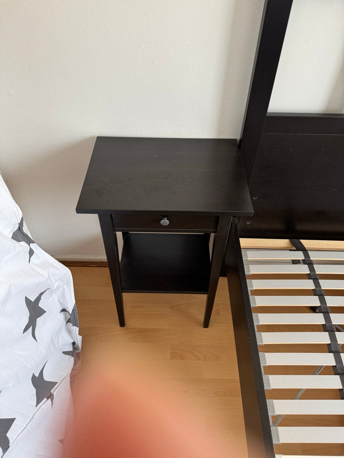 Tweepersoonsbed met nachtkastjes - Zwart, Huis en Inrichting, Ophalen, Gebruikt, Zwart, Tweepersoons