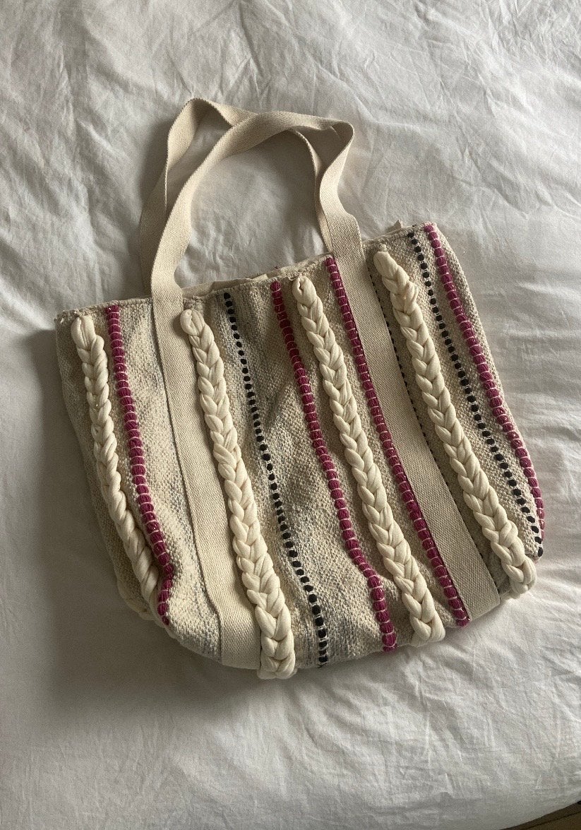 My Jewellery strandtas met vlechtwerk, Ophalen, Gebruikt, Beige, Shopper