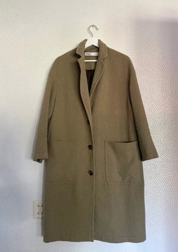 Zara lange tussenjas groen maat M, Kleding | Dames, Maat 38/40 (M), Zara, Ophalen of Verzenden, Gedragen
