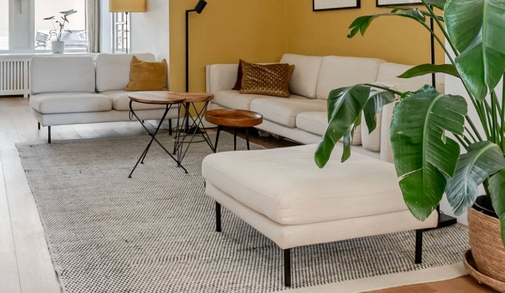 Te koop: comfortabele luxe woonkamerset 3 stuks crème, Ophalen, Gebruikt, Stof, Scandinavisch