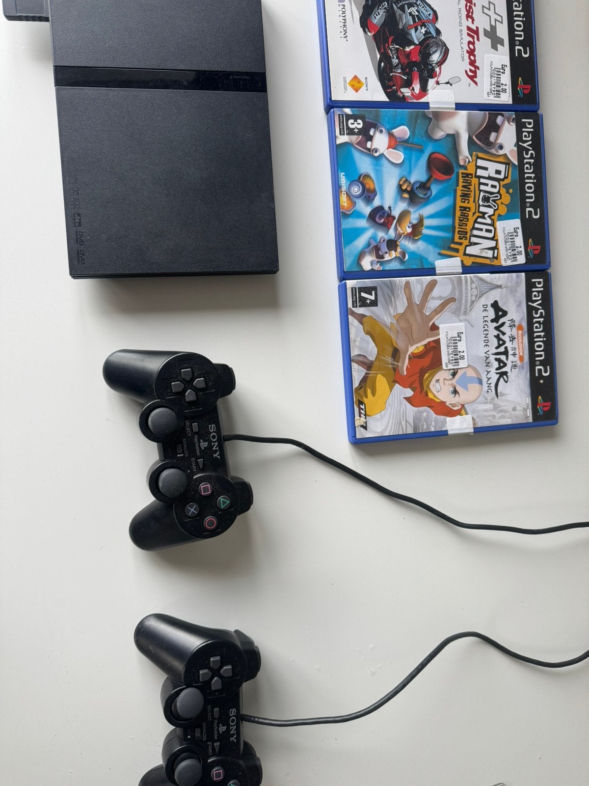Playstation 2, Ophalen of Verzenden, Zo goed als nieuw, Met 2 controllers