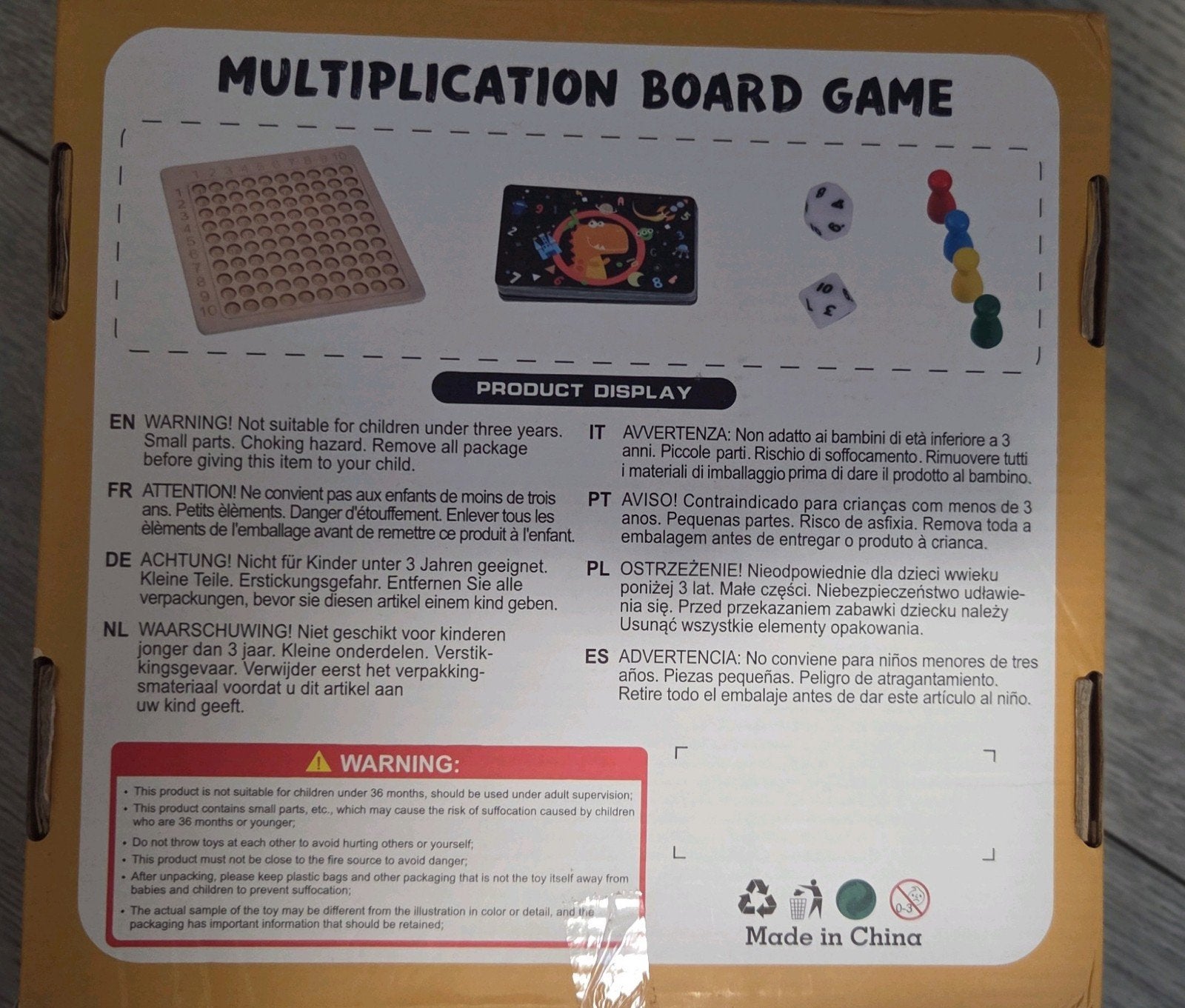 Houten Vermenigvuldigingsbord Spel, Ophalen of Verzenden, Zo goed als nieuw, Rekenen