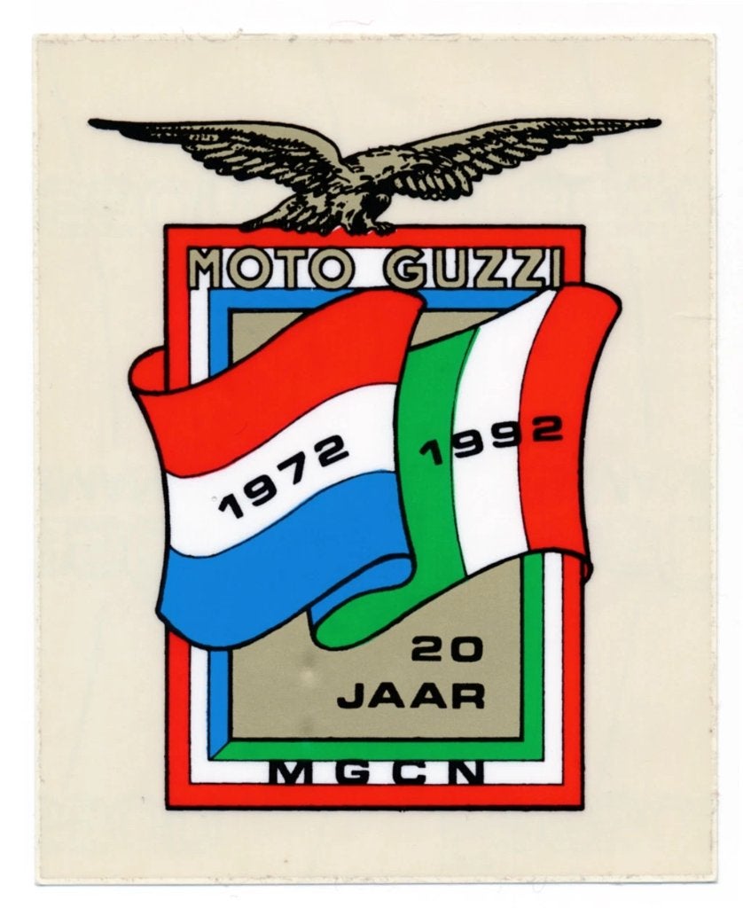 Moto Guzzi Club Netherlands 20th anniversary motorcycle NEW, Verzamelen, Stickers, Ophalen of Verzenden, Nieuw, Auto of Motor