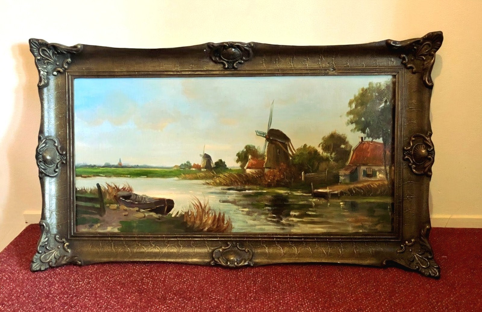 prachtig olieverf schilderij Hollands landschap 18e eeuws, Antiek en Kunst, Kunst | Schilderijen | Klassiek, Ophalen, Nederlandse school