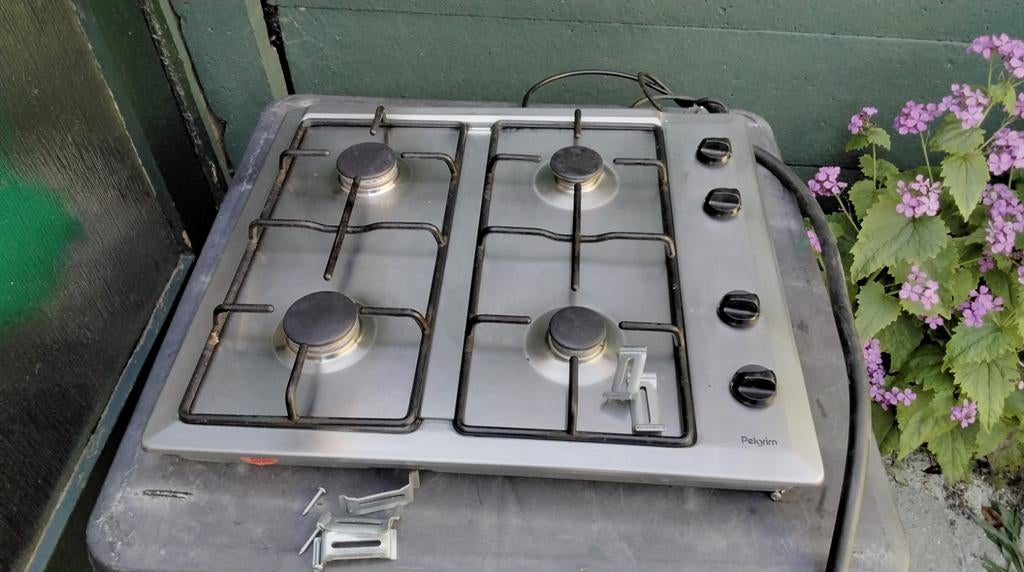 Pelgrim vierpits gaskookllaat, Witgoed en Apparatuur, Kookplaten, Ophalen of Verzenden, Inbouw, Gas, 4 kookzones