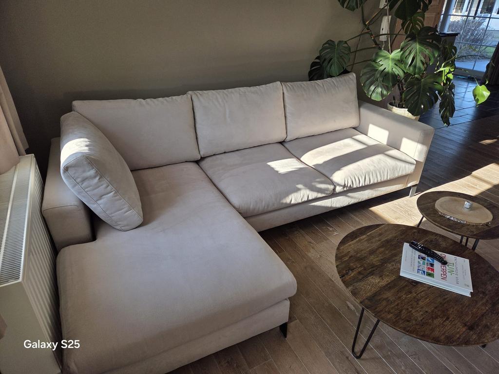 Bank heel licht taupe/grijs, Ophalen, Zo goed als nieuw, Kunststof