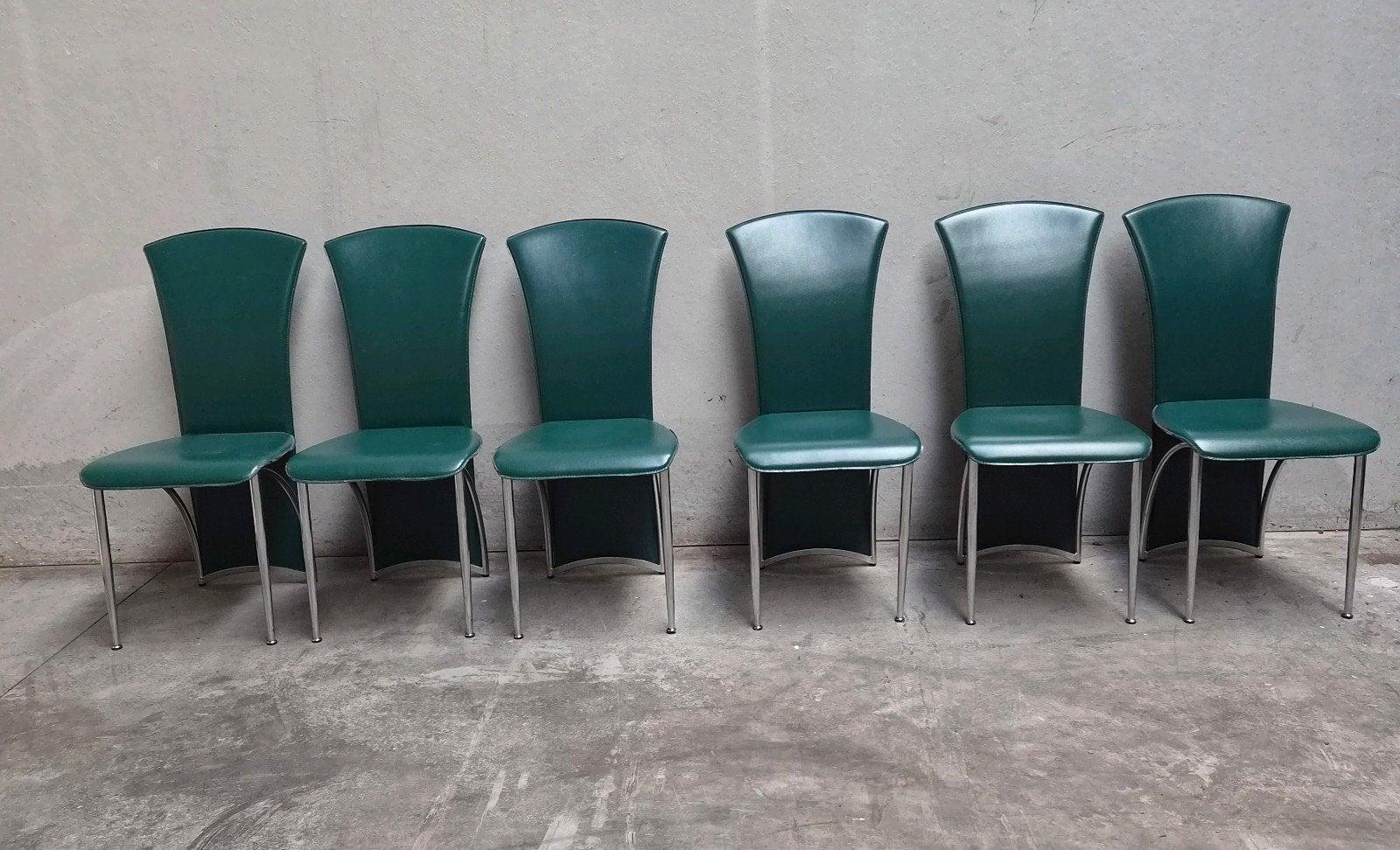 Set van 6 Vintage italiaans design highback eetkamerstoelen, Huis en Inrichting, Ophalen, Gebruikt, Geen, Design