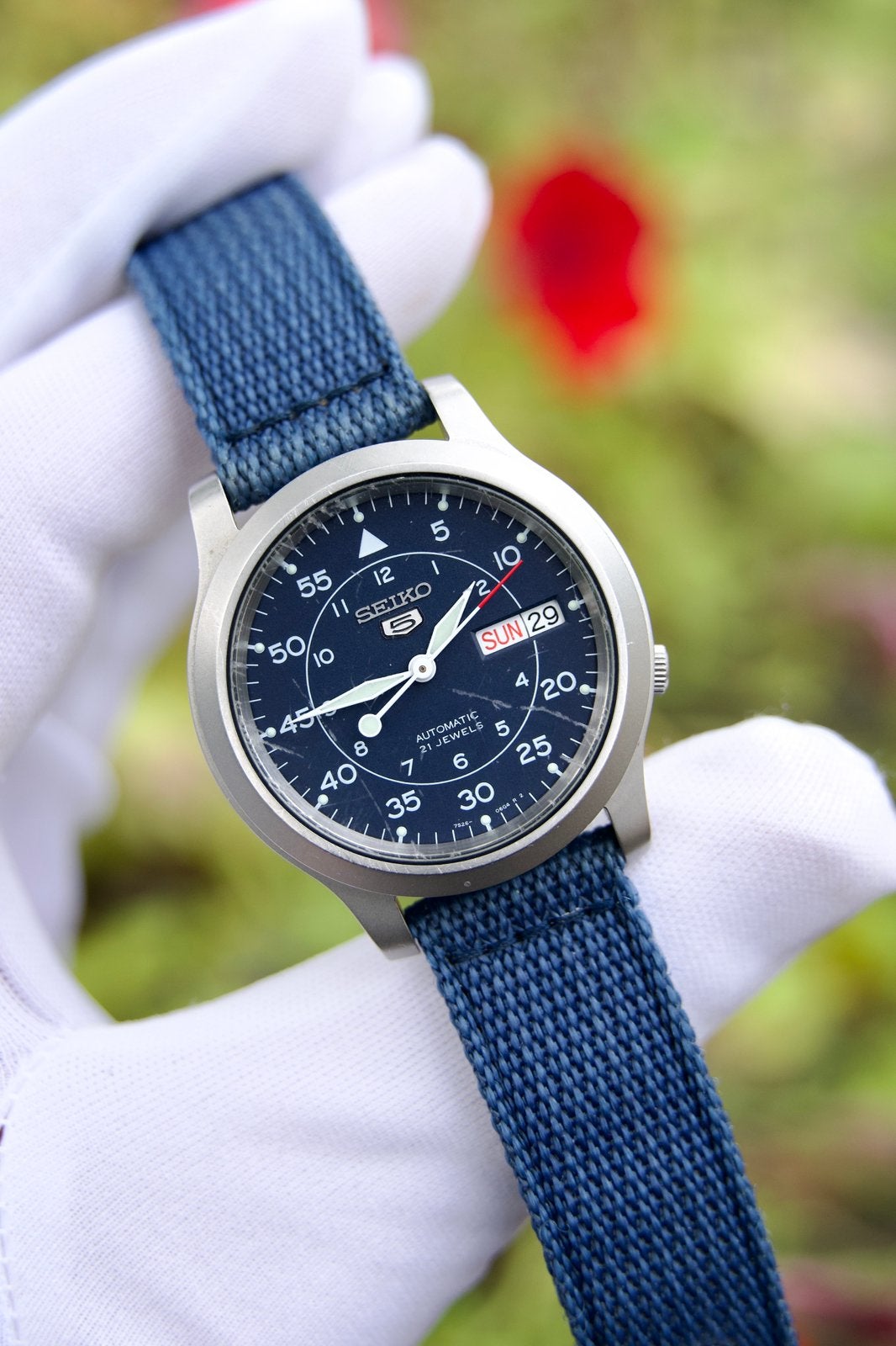 Seiko 7S26-02J0 Automaat – Military Style, Ophalen of Verzenden, Staal, Seiko, 1960 of later