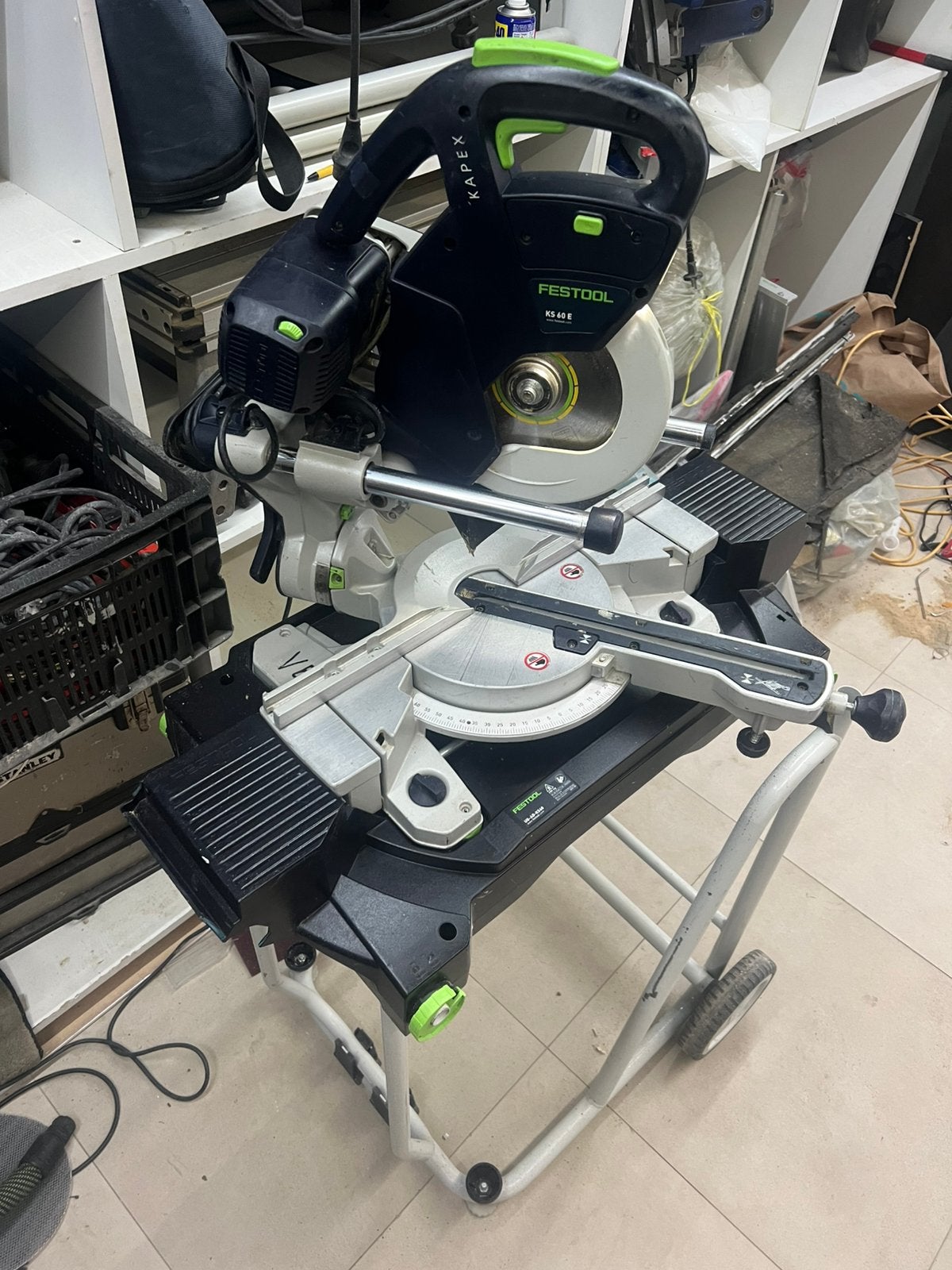 Festool kapex ks 60 Incl. Onderstel, Ophalen of Verzenden, 1200 watt of meer, Afkortzaag, 30 tot 70 mm