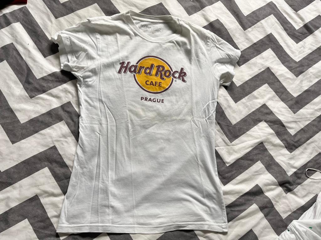 Wit Hard Rock Café shirt uit Prague maat M, Ophalen of Verzenden, Gedragen