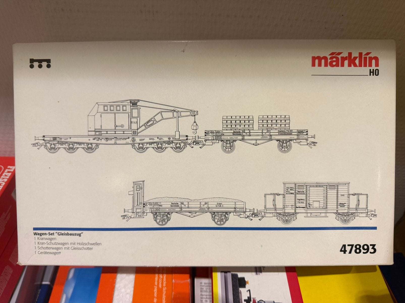 Marklin “Gleisbauzug” wagonset nieuwstaat., Wisselstroom, Wagon, Ophalen of Verzenden, Zo goed als nieuw