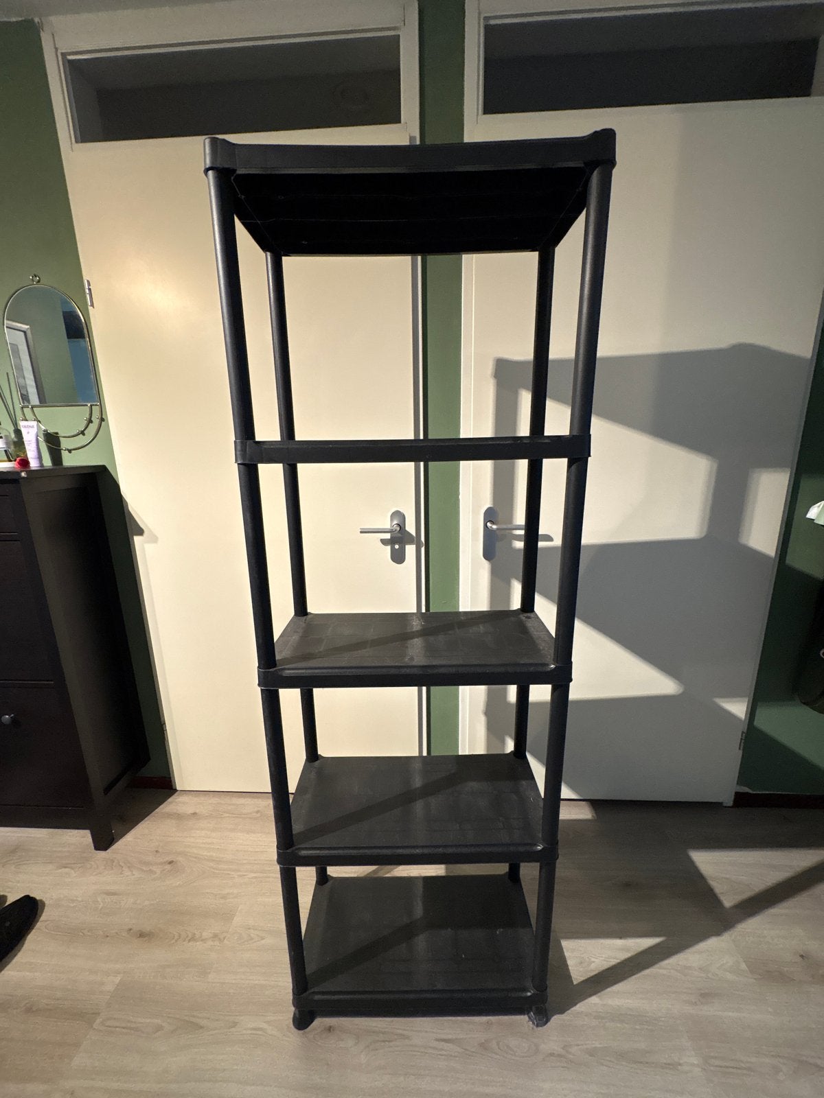 Handige kunststof stellingkast met 4 planken, Ophalen, Gebruikt