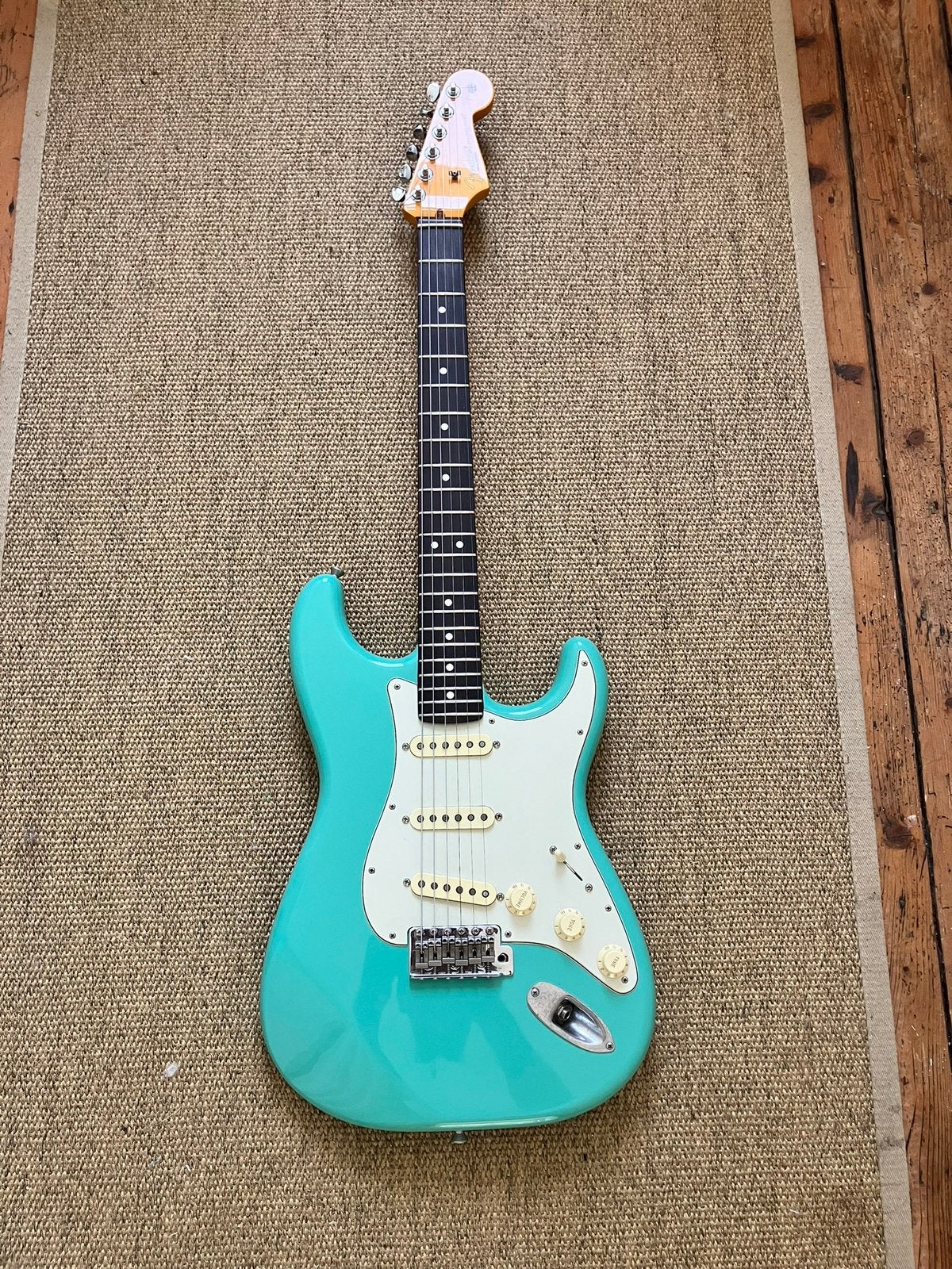 Prachtige Fender Stratocaster / Partcaster seafoam green, Ophalen, Zo goed als nieuw, Solid body, Fender