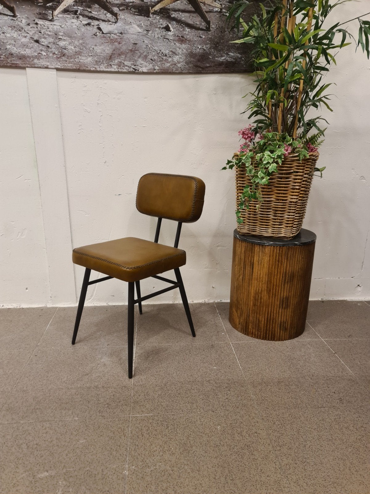 nieuwe icatchers eetkamerstoel interlagos leer cognac €50p/s, Huis en Inrichting, Ophalen, Bruin, ., Nieuw