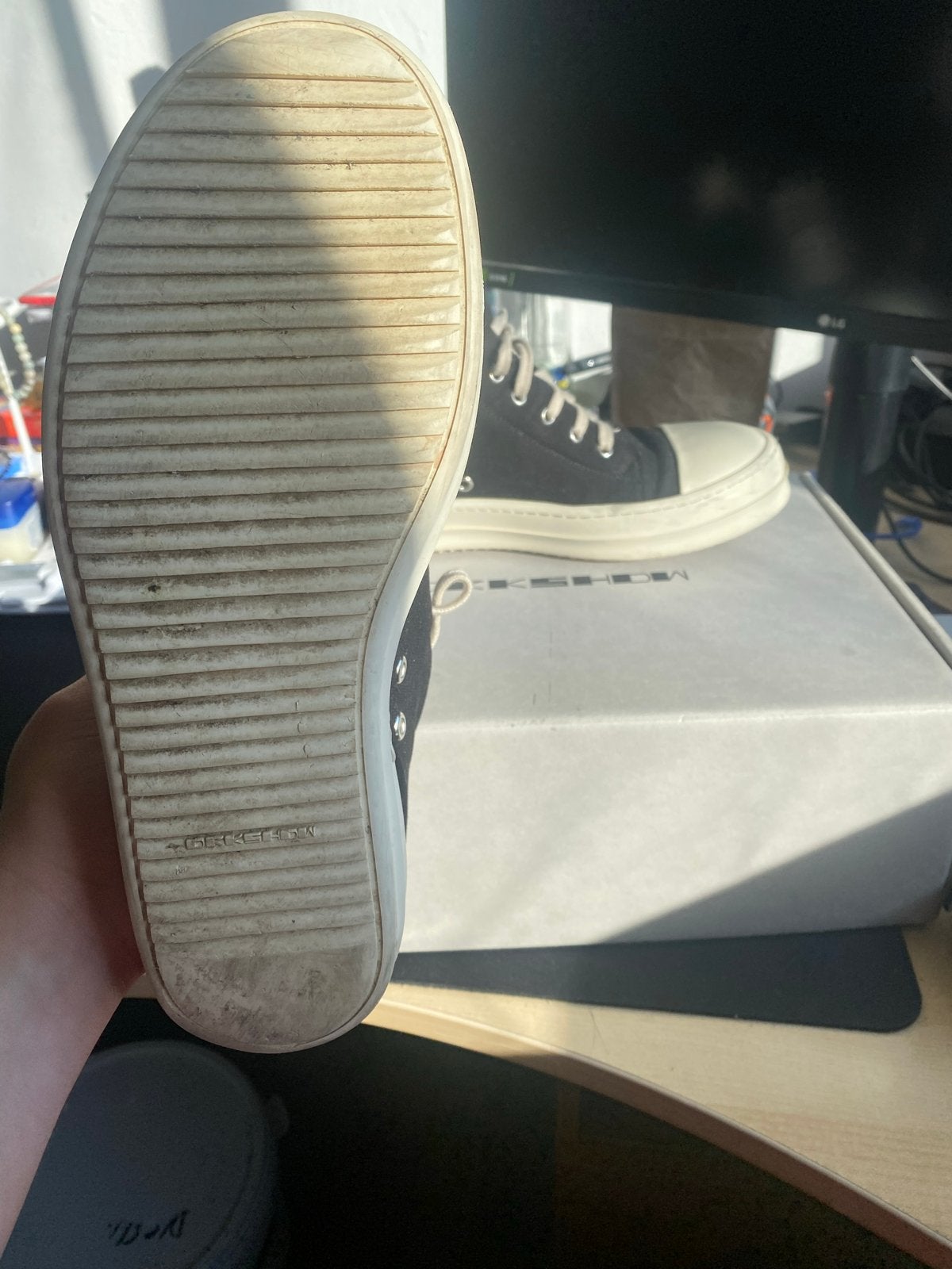 Rick Owens Sneakers - Goede staat, origineel met doos, Ophalen of Verzenden, Zo goed als nieuw, Zwart, Sneakers of Gympen