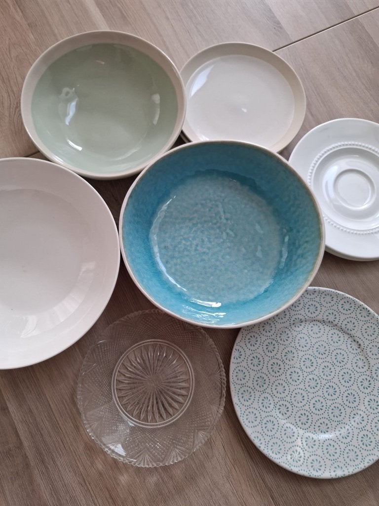 Borden + kommen voor foodfotografie, Ophalen, Zo goed als nieuw, Bord(en), Overige stijlen