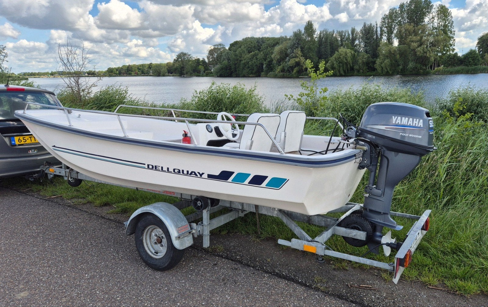 Fletcher Consoleboot, Yamaha 15 buitenboordmotor en trailer., Watersport en Boten, Ophalen, 10 tot 30 pk, Viertaktmotor, Zo goed als nieuw